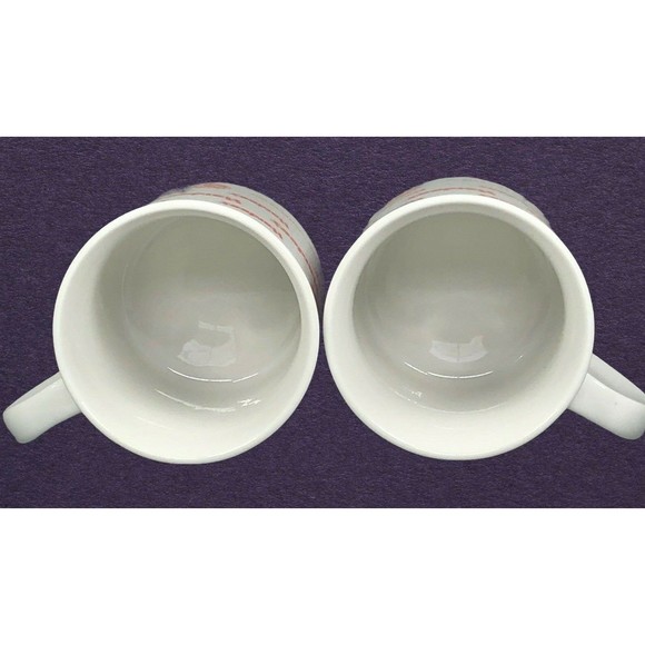 Set of 2 Hardees Caution! Contents Hot Coffee Cup Mug White Orange - Picture 12 of 12